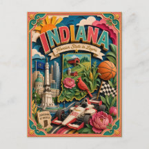 PopCut Estados Indiana Arte en Papel Colorido 3D