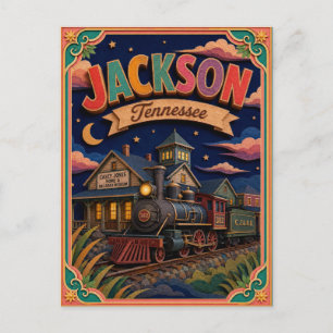 Postal PopCut Estados Jackson Tennessee Arte de Papel