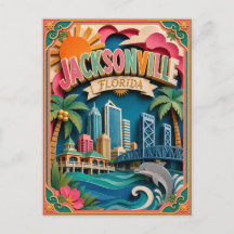 PopCut Estados Jacksonville Florida Arte de Papel