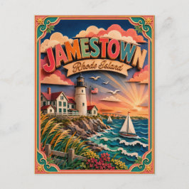Postal PopCut Estados Jamestown Rhode Island Arte de Pape