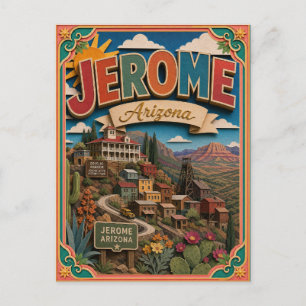 Postal PopCut Estados Jerome Arizona Arte de Papel
