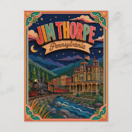 Postal PopCut Estados Jim Thorpe Pennsylvania Arte de Pap