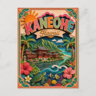 Postal PopCut Estados Kaneohe Hawaii Arte de Papel