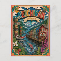 PopCut Estados Ketchikan Alaska Arte de Papel