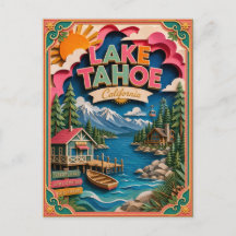 PopCut Estados Lago Tahoe California Arte de Papel