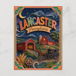 Postal PopCut Estados Lancaster Pennsylvania Arte de Pape