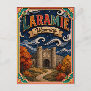 Postal PopCut Estados Laramie Wyoming Arte de Papel