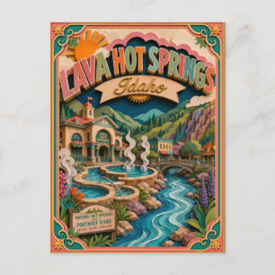 Postal PopCut Estados Lava Hot Springs Idaho Arte de Pape