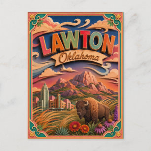 Postal PopCut Estados Lawton Oklahoma Arte de Papel