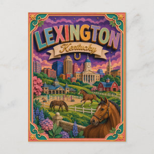 Postal PopCut Estados Lexington Kentucky Arte de Papel