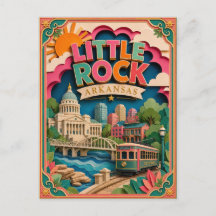 PopCut Estados Little Rock Arkansas Arte de Papel
