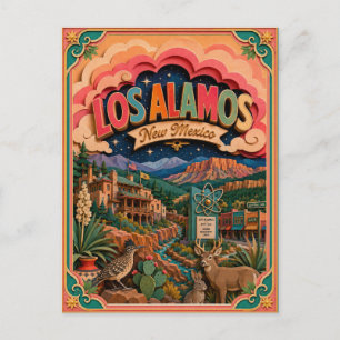 Postal PopCut Estados Los Alamos Nuevo México Arte de Pap