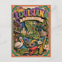 PopCut Estados Louisiana Colorido Arte en Papel 3D