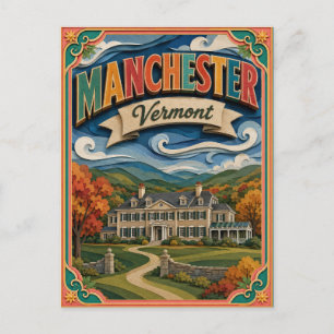 Postal PopCut Estados Manchester Vermont Arte en Papel