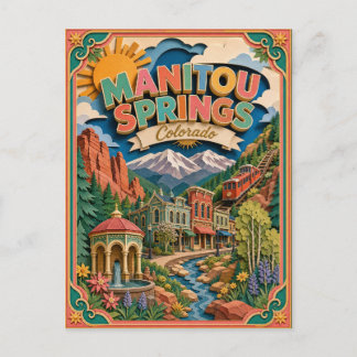 Postal PopCut Estados Manitou Springs Colorado Arte de Pa