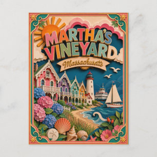 Postal PopCut Estados Martha's Vineyard Massachusetts