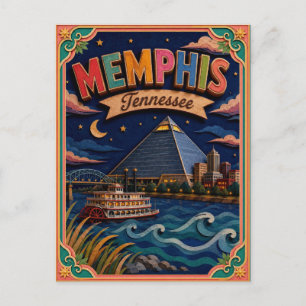 Postal PopCut Estados Memphis Tennessee Arte de Papel