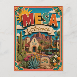Postal PopCut Estados Mesa Arizona Arte de Papel
