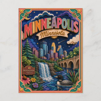 Postal PopCut Estados Minneapolis Minnesota Arte en Papel