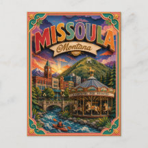 PopCut Estados Missoula Montana Arte en Papel 
