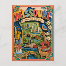 PopCut Estados Missouri Arte en Papel Colorido 3D