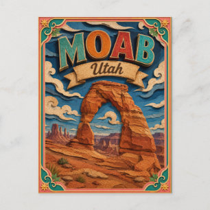 Postal PopCut Estados Moab Utah Arte de Papel