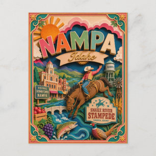 Postal PopCut Estados Nampa Idaho Arte de Papel