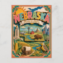 PopCut Estados Nebraska Colorido Arte de Papel 3D