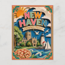 PopCut Estados New Haven Connecticut Arte de Papel