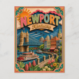 Postal PopCut Estados Newport Kentucky Arte en Papel