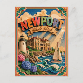 Postal PopCut Estados Newport Rhode Island Arte de Papel