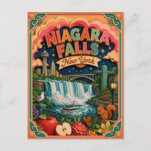 Postal PopCut Estados Niagara Falls Nueva York Arte en Pa