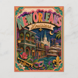 Postal PopCut Estados Nueva Orleans Louisiana Arte de Pap
