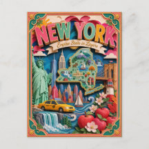 PopCut Estados Nueva York Colorido Arte de Papel 3