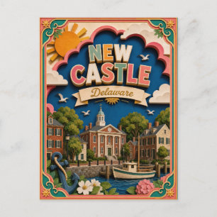 Postal PopCut Estados Nuevo Castillo Delaware Arte de Pap