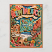 PopCut Estados Nuevo México Colorido Arte de Papel