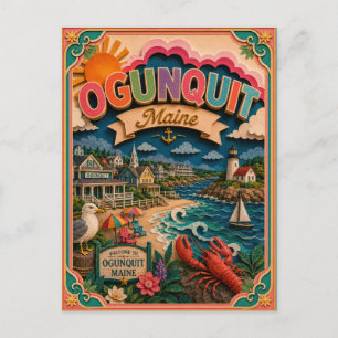 Postal PopCut Estados Ogunquit Maine Arte de Papel