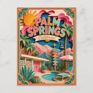 Postal PopCut Estados Palm Springs California Arte de Pap