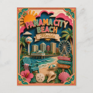 Postal PopCut Estados Panama City Beach Florida Arte de P