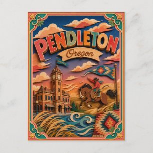 Postal PopCut Estados Pendleton Oregon Arte de Papel