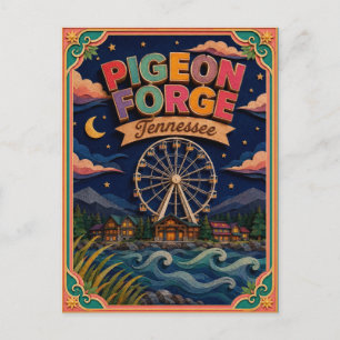 Postal PopCut Estados Pigeon Forge Tennessee Arte de Pape