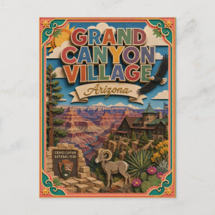 Postal PopCut Estados Pueblo Gran Cañón Arizona Arte