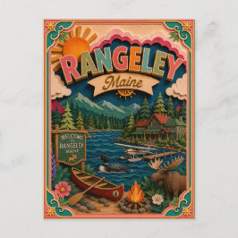 Postal PopCut Estados Rangeley Maine Arte de Papel