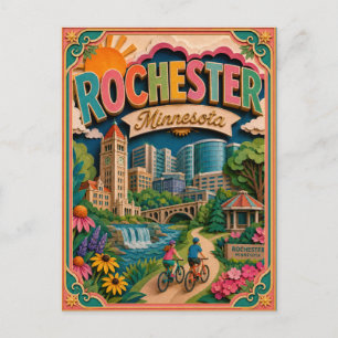 Postal PopCut Estados Rochester Minnesota Arte de Papel