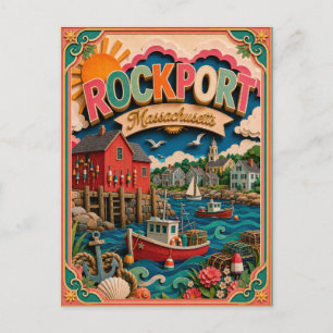 Postal PopCut Estados Rockport Massachusetts Arte de Pape