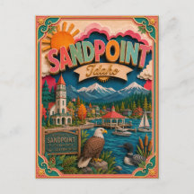 PopCut Estados Sandpoint Idaho Arte en Papel