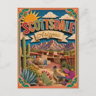 Postal PopCut Estados Scottsdale Arizona Arte de Papel