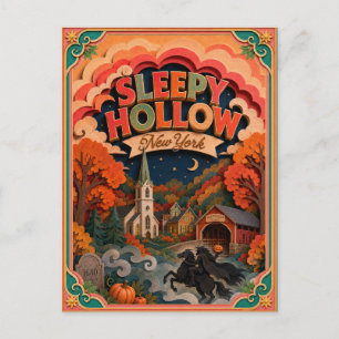 Postal PopCut Estados Sleepy Hollow Nueva York Arte en Pa