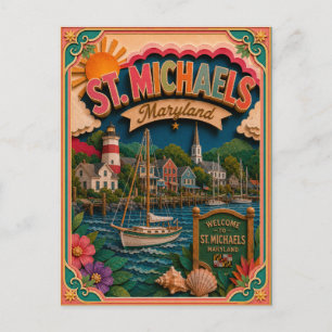 Postal PopCut Estados St. Michaels Maryland Arte de Papel