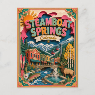 Postal PopCut Estados Steamboat Springs Colorado Arte de